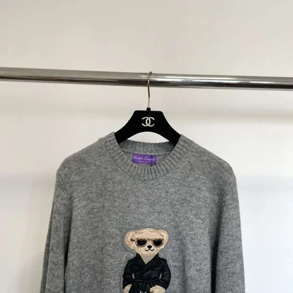 Polo Ralph Lauren Gray Sweater with Bear Design - Picture 3 of 6